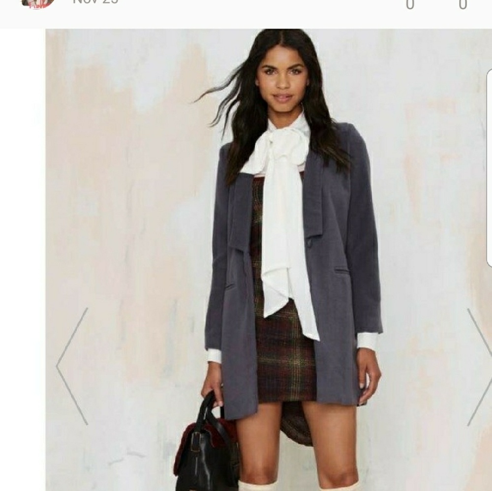 Nasty Gal Lapel of the Ball Grey Coat